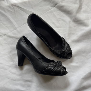 Black Peeptoe Pumps