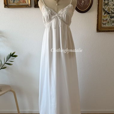 Sara Beth Abito Maxi in Raso Bianco Taglia S