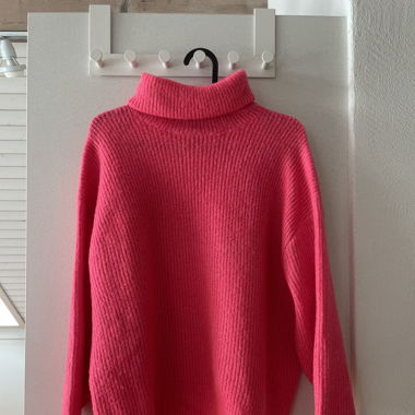 Dicker Rollkragenpullover pink