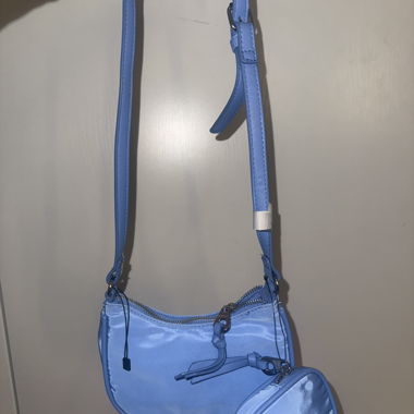 Light Blue Shoulder Bag with Mini Pouch