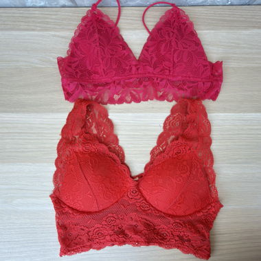 Brassière dentelle rouge