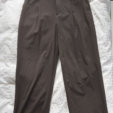 Pantaloni eleganti marroni con pieghe
