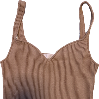 Beige crop top with a V cut