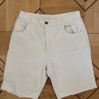 Shorts en denim beige