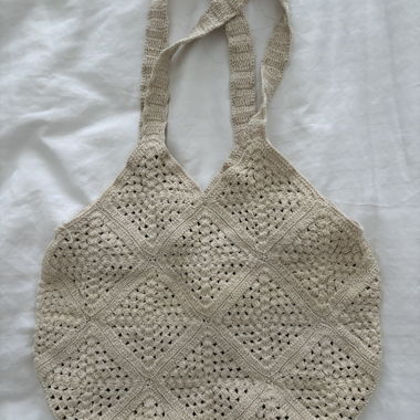 Gehäkelte Tasche Beige