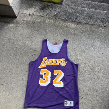 Magic Johnson two sides lakers jersey 