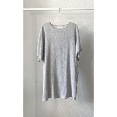 strukturiertes T-Shirt Kleid / Tunik grau