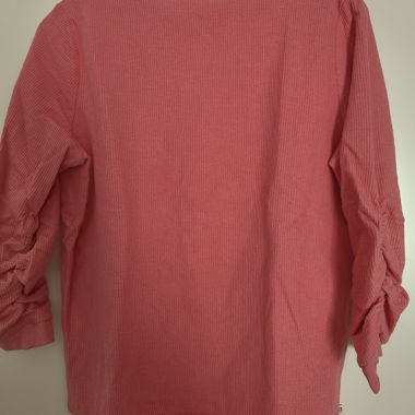 Sweatshirt couleur saumon avec manches 3/4 froncées