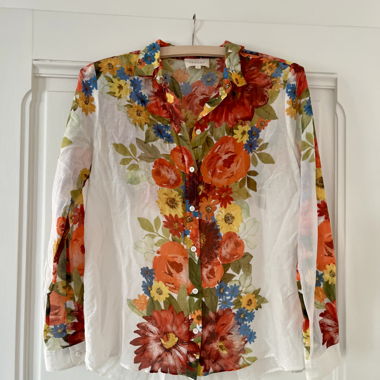 Sézane floral cotton-silk blouse