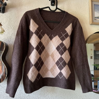 Maglione in lana Argyle marrone