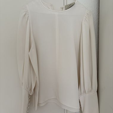 Ivory long-sleeve blouse