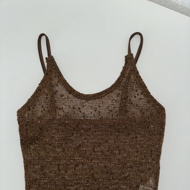 GLITZER SOMMERTOP - BRAUN