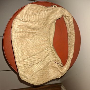 Borsa hobo in paglia beige