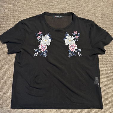 Embroidered Black T-Shirt
