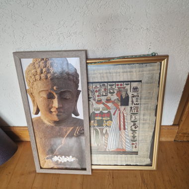 Egyptian/Buddha framed art set
