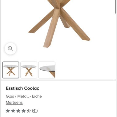 Esstisch mit Glasplatte