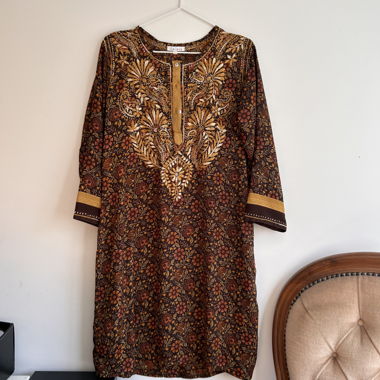 colorful silk dress