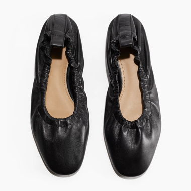Ballerines en cuir noir H&M rétro 38