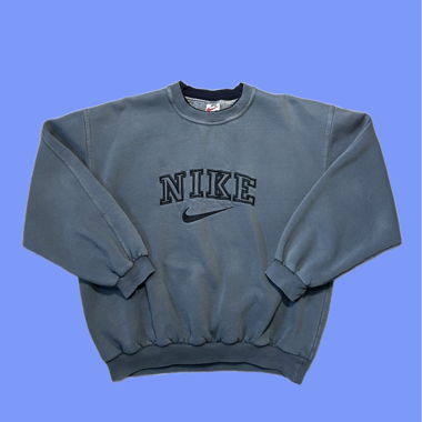 Maglione vintage Nike grigio/blu ricamato