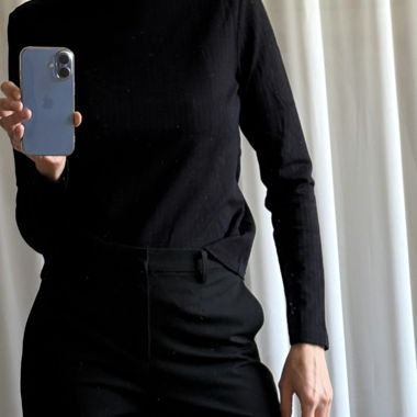 Modström Stretch Long-Sleeve Top with Collar