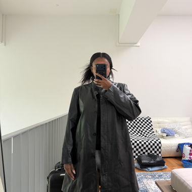 Cappotto in pelle nero