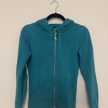 Felpa Zip Turchese
