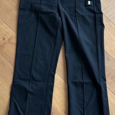 Pantalon en tissu noir kick flare