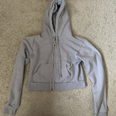 Pull court zippé bleu violet