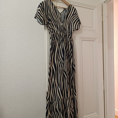 Robe longue zébrée