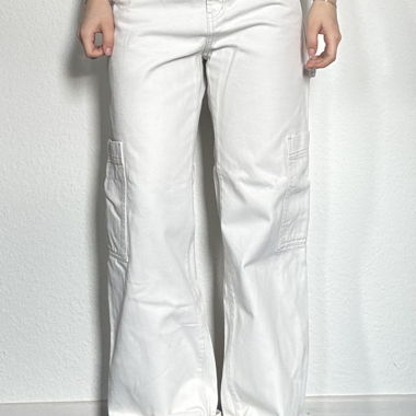 Pantalone cargo bianco