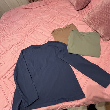 Set da 3 T-shirt a maniche lunghe