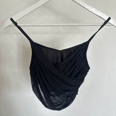 Black mesh top