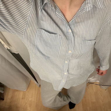 Camicia a righe azzurro-bianco (100% cotone)