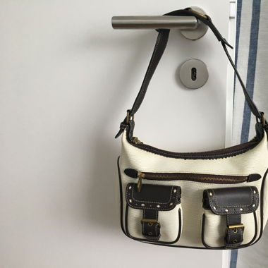 Sac baguette SOCO beige et brun