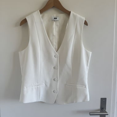 White Button Vest