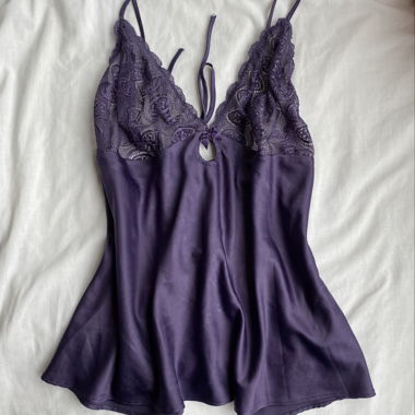 purple vintage top, satin effect