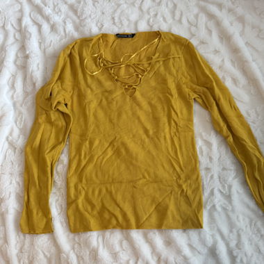 Yellow lace-up top