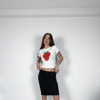 Vintage black y2k low rise midi skirt 