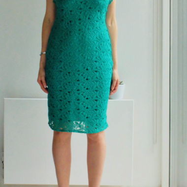Zara Green Guipure Lace Frilled Tube Dress