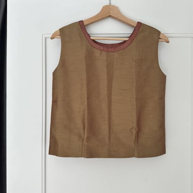 Haut vintage en soie naturelle