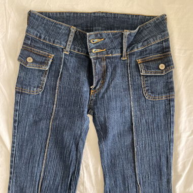 Dark blue flare jeans