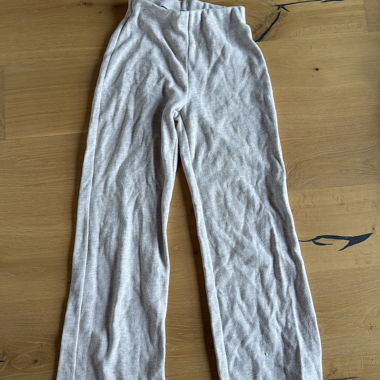 Pantalon en maille côtelée beige XS