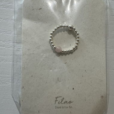 Anellino dorato a oro fine con perlina rosa