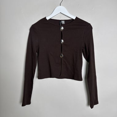 Gilet court côtelé marron Divided