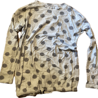 White pajama top with dots