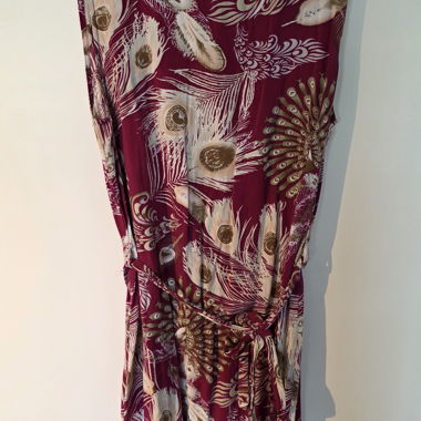 Patterned dress with tie belt