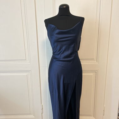 Abito in raso blu scuro