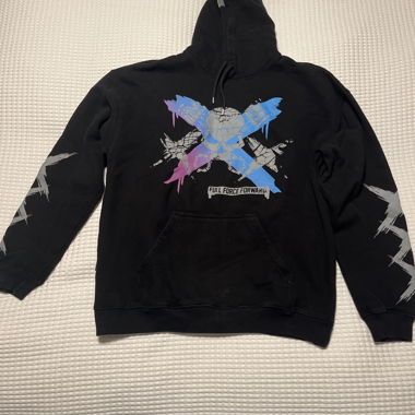Grenzgaenger black hooded sweatshirt with print