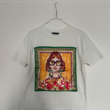T-shirt bianco Zara con stampa
