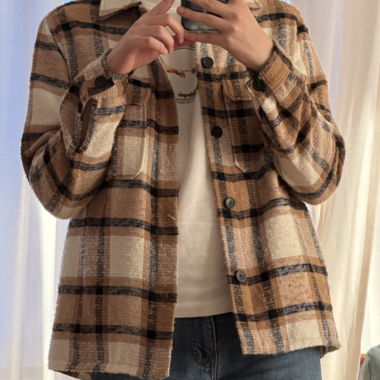 Chemise veste à carreaux Zara